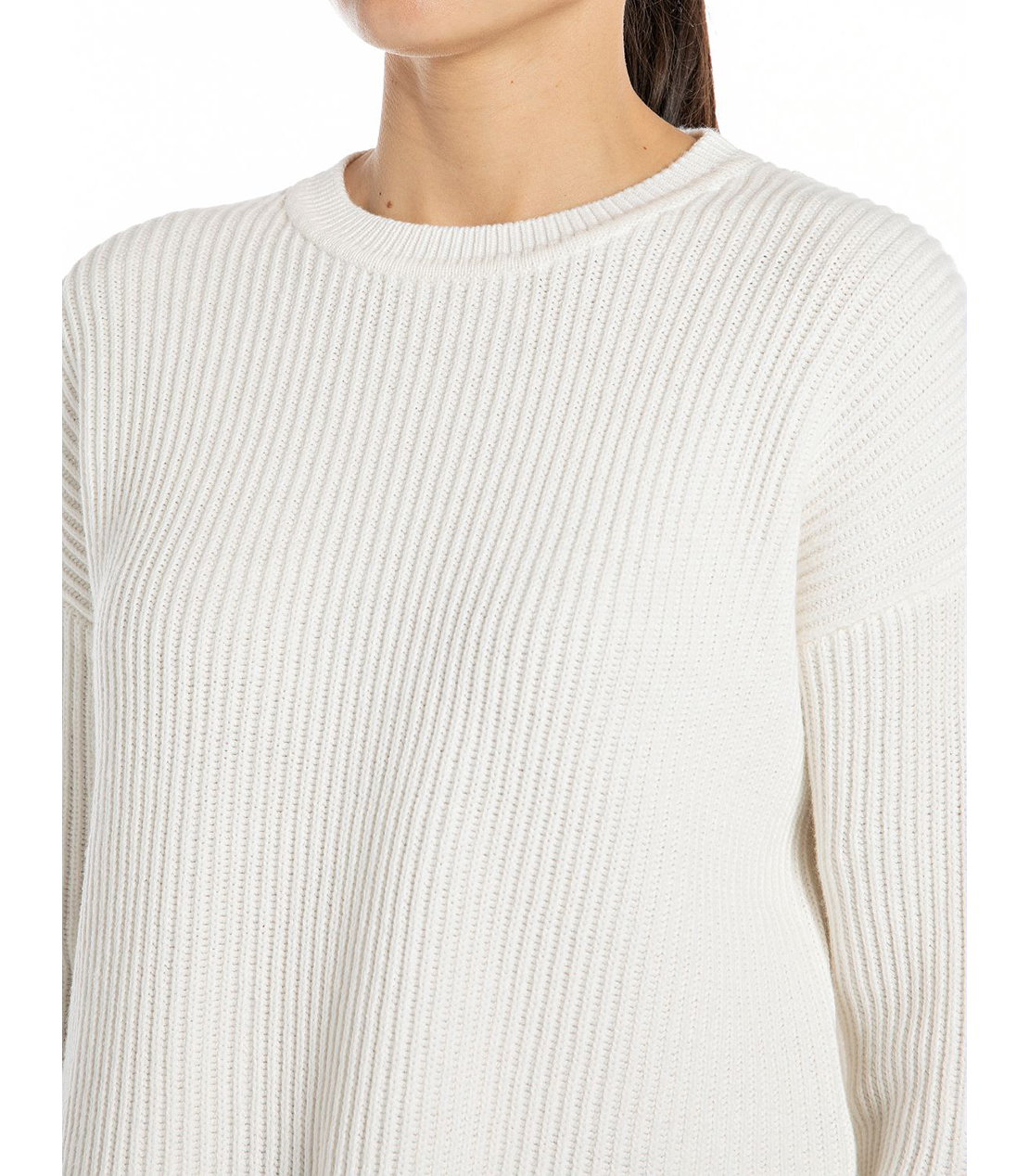 コットンウールのオーバーサイズセーター 詳細画像 ホワイト 3